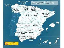 La reserva hídrica española se encuentra al 43,7 por ciento de su capacidad