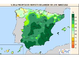 Marzo de 2022 termina como uno de los más húmedos desde 1961