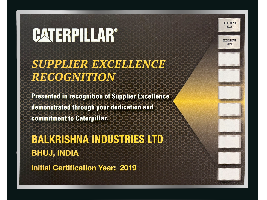 BKT ha obtenido la certificación "Nivel Excelente" de Caterpillar  por el segundo año consecutivo