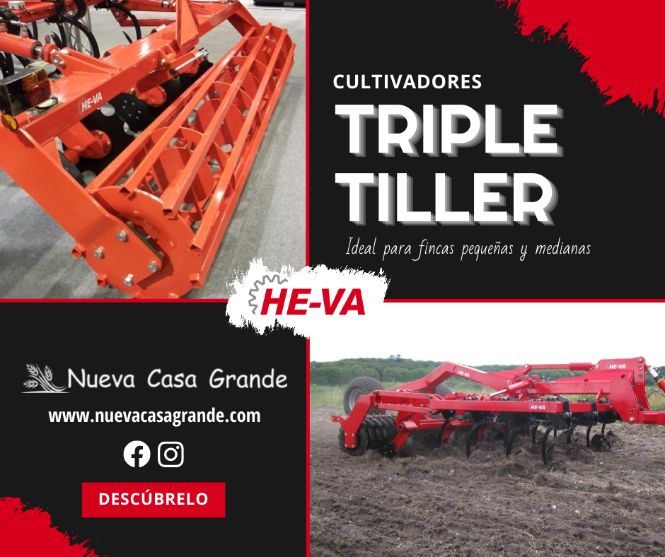 Cultivadores 3,0 m y 3,5 m HE-VA Triple Tiller suspendidos 