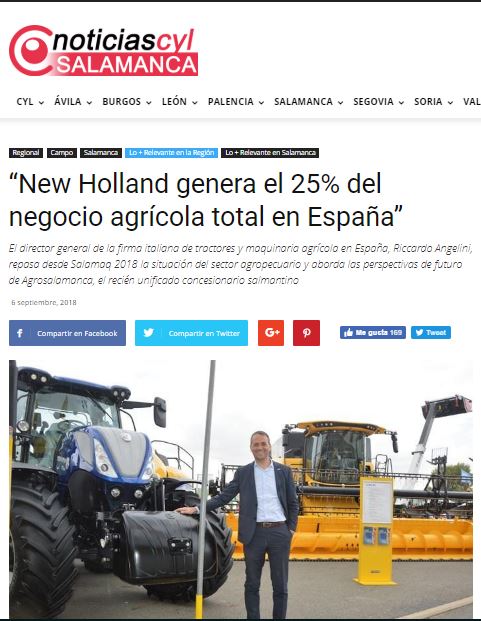 “New Holland genera el 25% del negocio agrícola total en España”