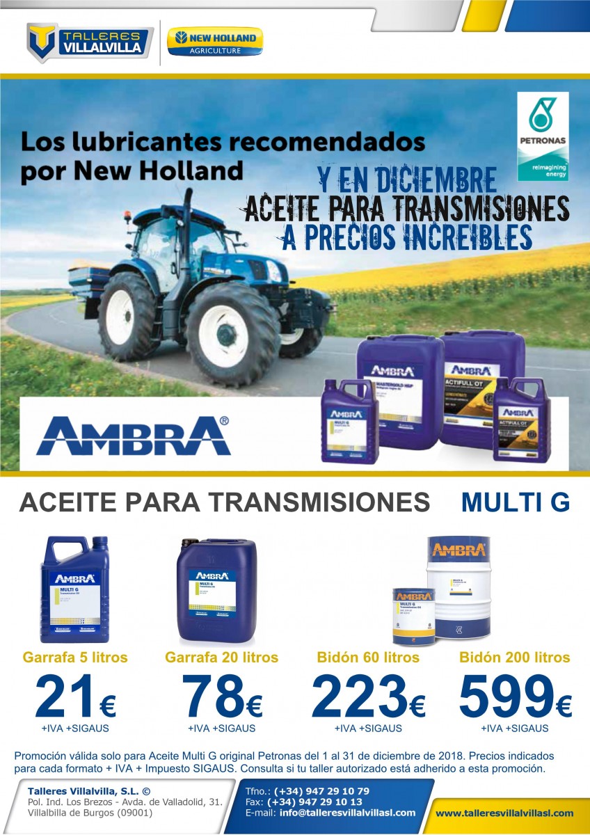 OFERTA EN ACEITE PARA TRANSMISIONES