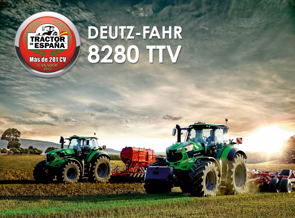DEUTZ-FAHR 8280 TTV â€“ Ganador del premio Tractor de EspaÃ±a 2022, en la categorÃ­a de mÃ¡s de 200 CV